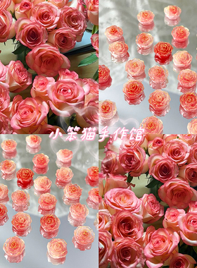 干枯玫瑰软胶花亚克力串珠DIY