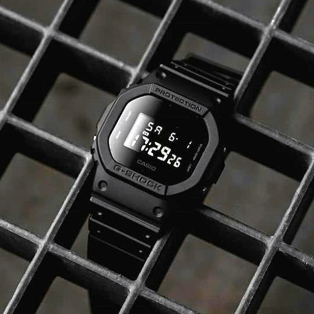Casio small square sports watch with initial D