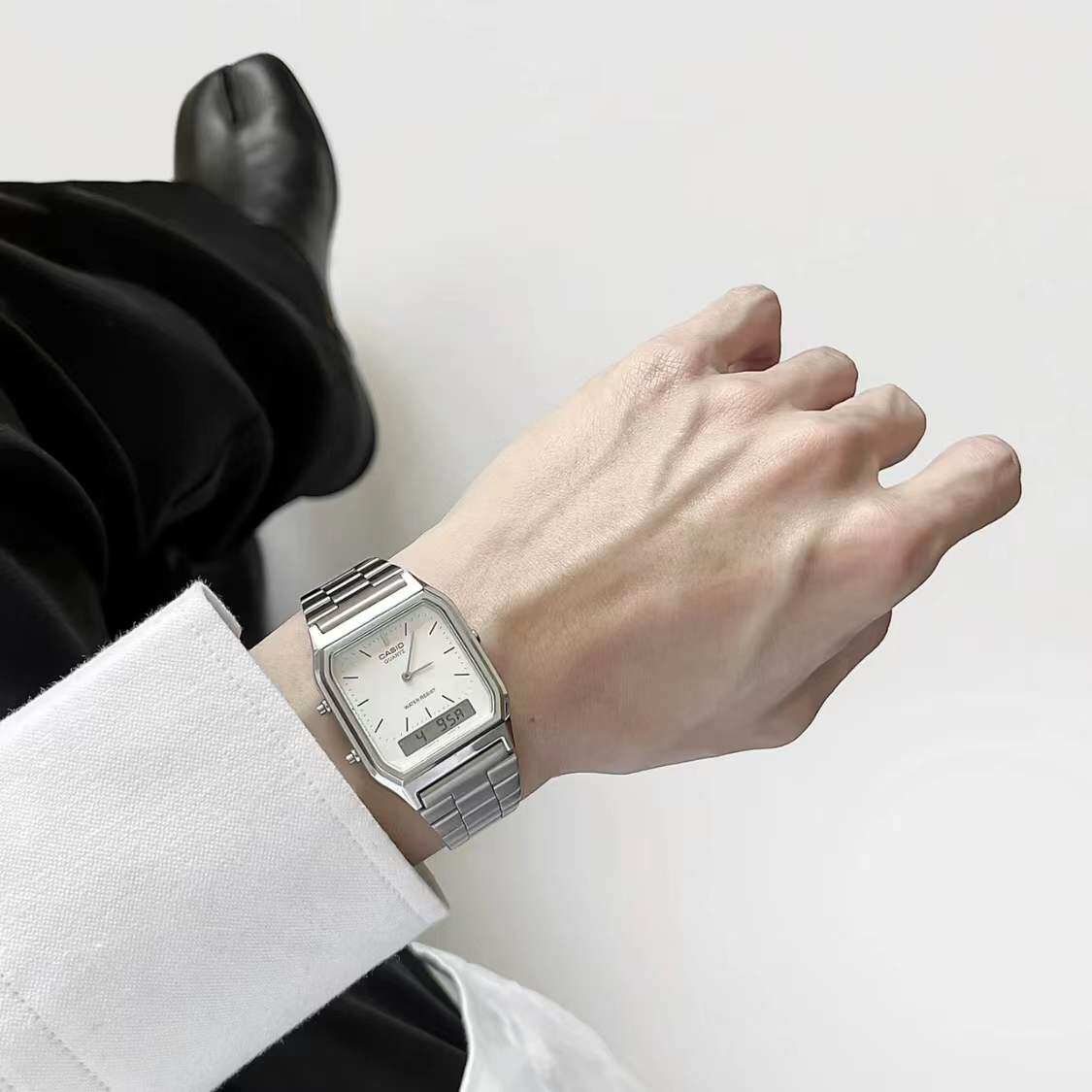 卡西欧aq230复古小方块小银表手表 锦时亨海外日韩腕表