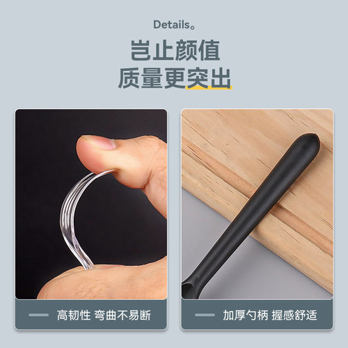 一次性勺子叉勺大号中号小号西餐泡面叉子沙拉水果叉透明食品级 - 图1