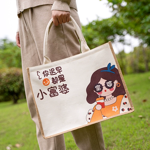 Вместительный и большой шоппер, льняная сумка для школьников, портфель, папка, ноутбук