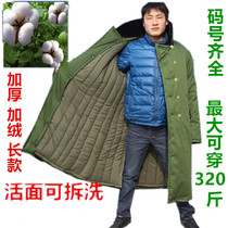 Gfei steps up long paragraph thickening army cotton coat security male cotton warm and cold anti-cold yellow cotton large coat cold storage can be removed