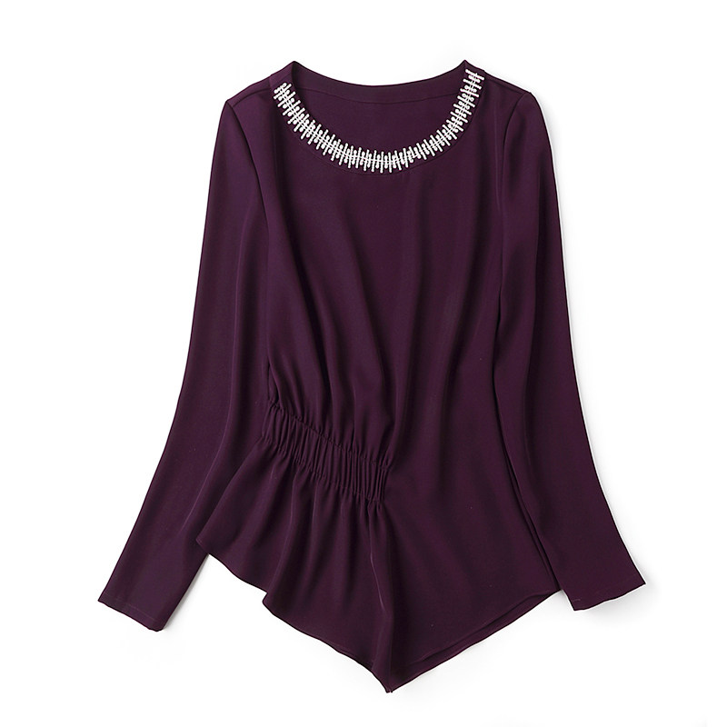 紫色长袖t恤女式2020新款打底衫 jinkaix衬衫