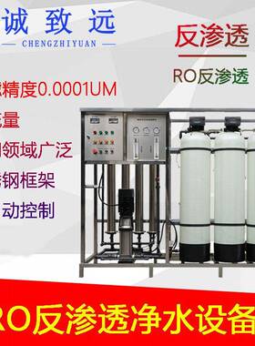 不锈钢玻璃体1吨全自动工业纯水净化水处理设备反渗透净水设备