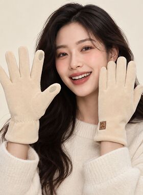 定制logo保暖手套女骑行奥利绒可触屏款防寒防冻手户外活动秋冬五