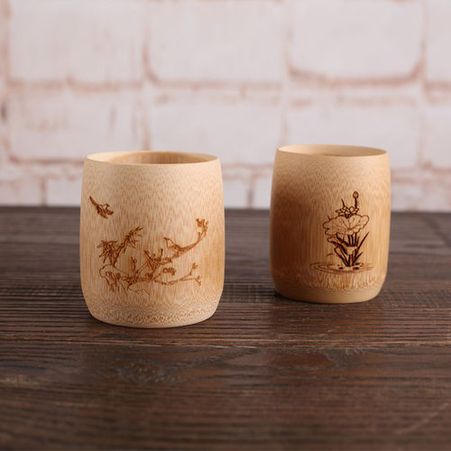 竹制炭化啤酒杯 外婆家竹杯子 无漆茶筒工艺品水杯茶杯竹筒可定制 - 图1