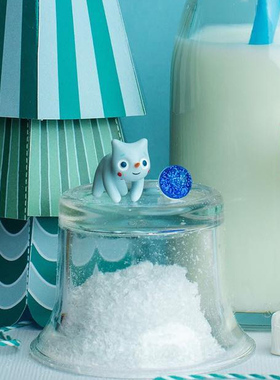 Catmade原创立体雪孩子小猫耳钉