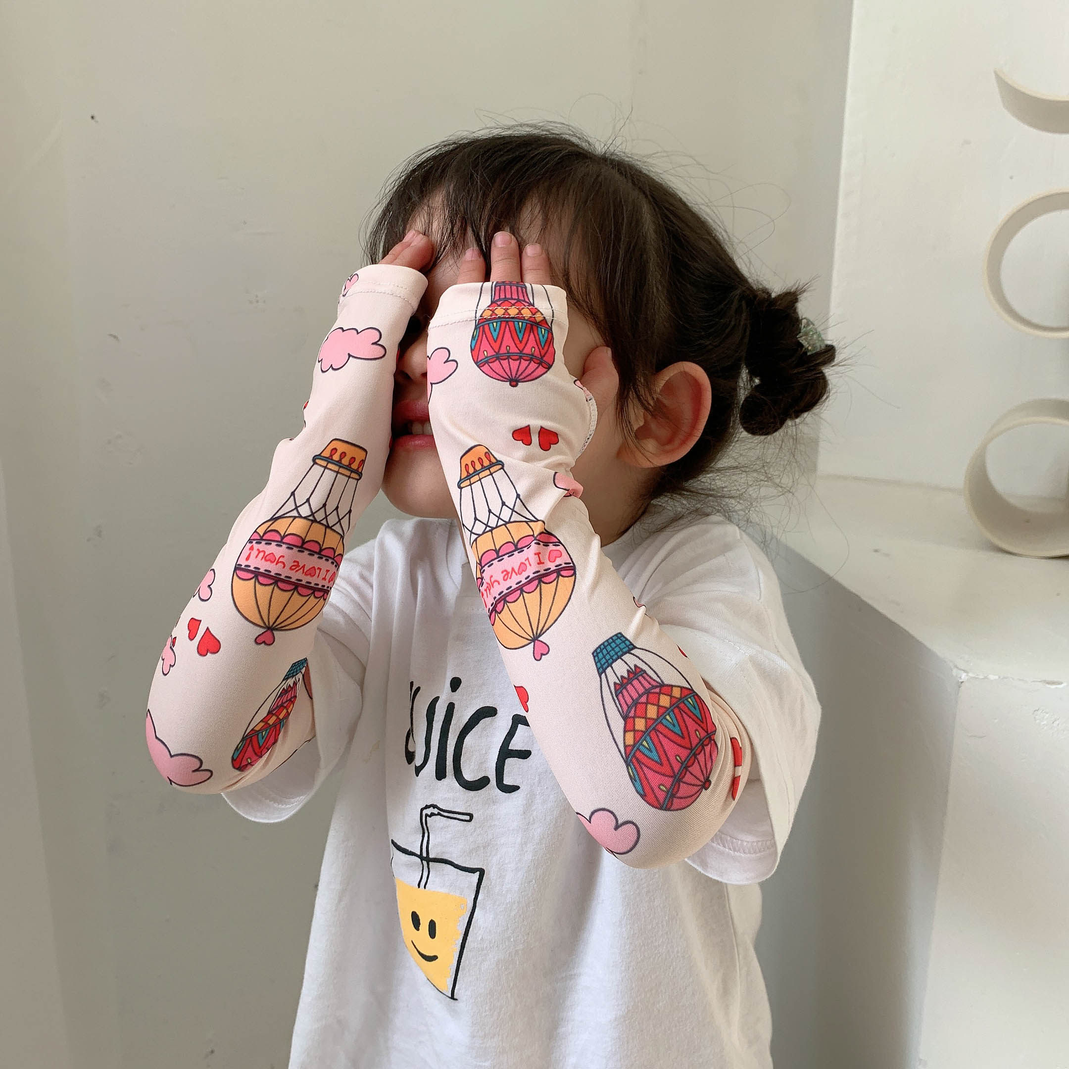 儿童冰丝袖套冰袖女童夏季女孩套袖宝宝女款防晒防紫外线手套袖子