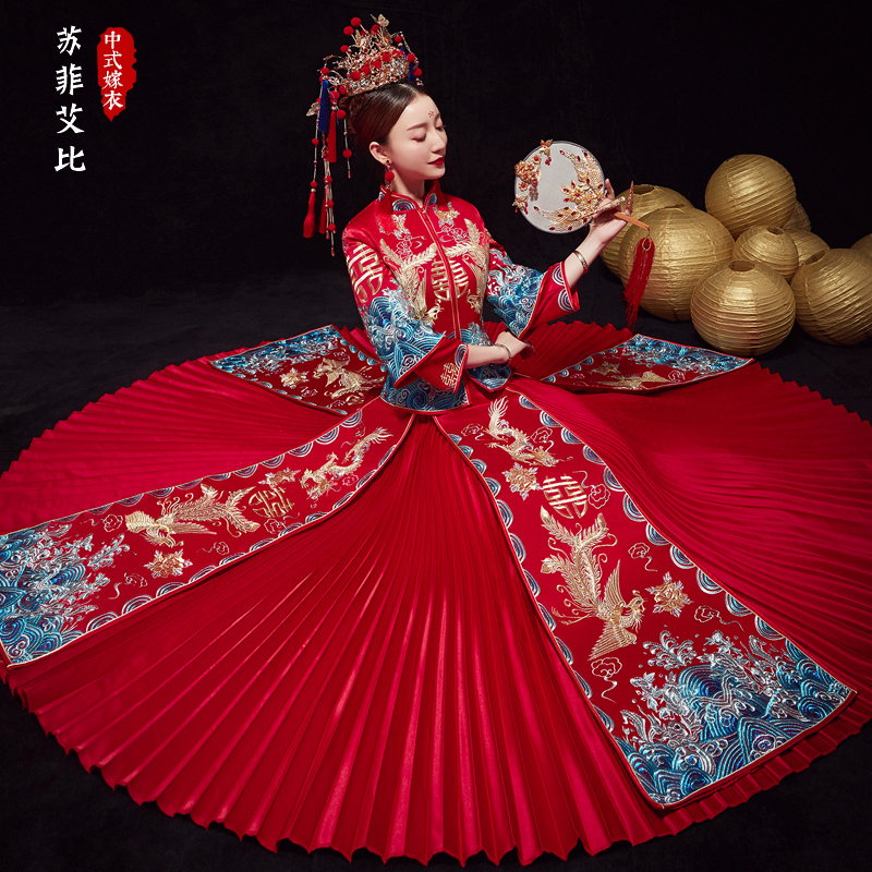 苏菲艾比旗舰店秀禾服新娘新款中式婚纱礼服结婚男女情侣款龙凤褂秀禾中国风1