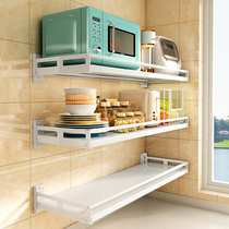 Handsome Microwave Oven Kitchen Shelving Wall Free of perforated oven racks Home seasoning wall-mounted storage stand