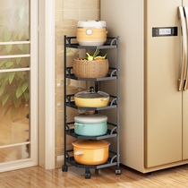 Kitchen Pan Shelf Shelving corner boiler Containing Layer Shelf Wall Corner Landing Type multilayer triangular unwinding boiler Home