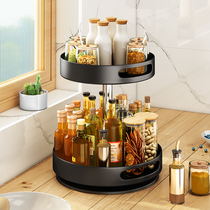 Kitchen seasoning Rotatable Shelf Corner Seasonings Pint double table top oil salt sauce Vinegar Round Containing box rack