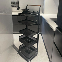 Handsome kitchen shelve pan with shelf-floor multilayer multifunctional set of fruit and vegetable snacks with small cart