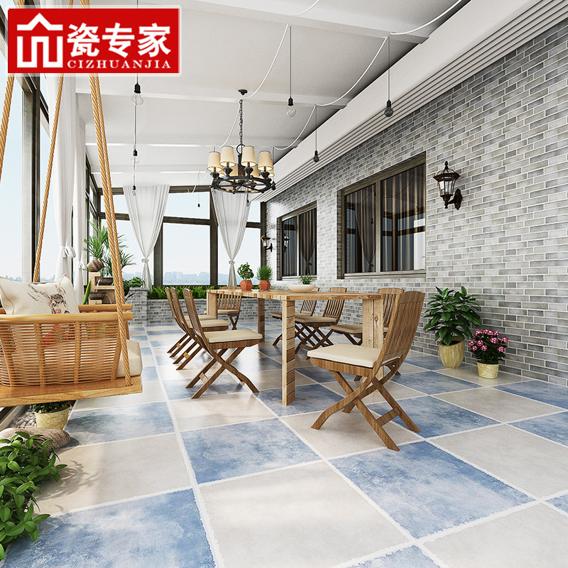 入户花园院子地砖户外防滑防晒仿古砖别墅屋顶阳露台庭院室外瓷砖_虎窝淘