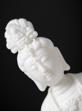 善虞白瓷保佑中式车载人物观音