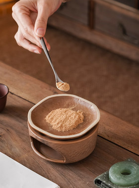 手工陶瓷温茶炉家用烤茶器室内茶叶提香器套装禅意功夫茶道小炉具