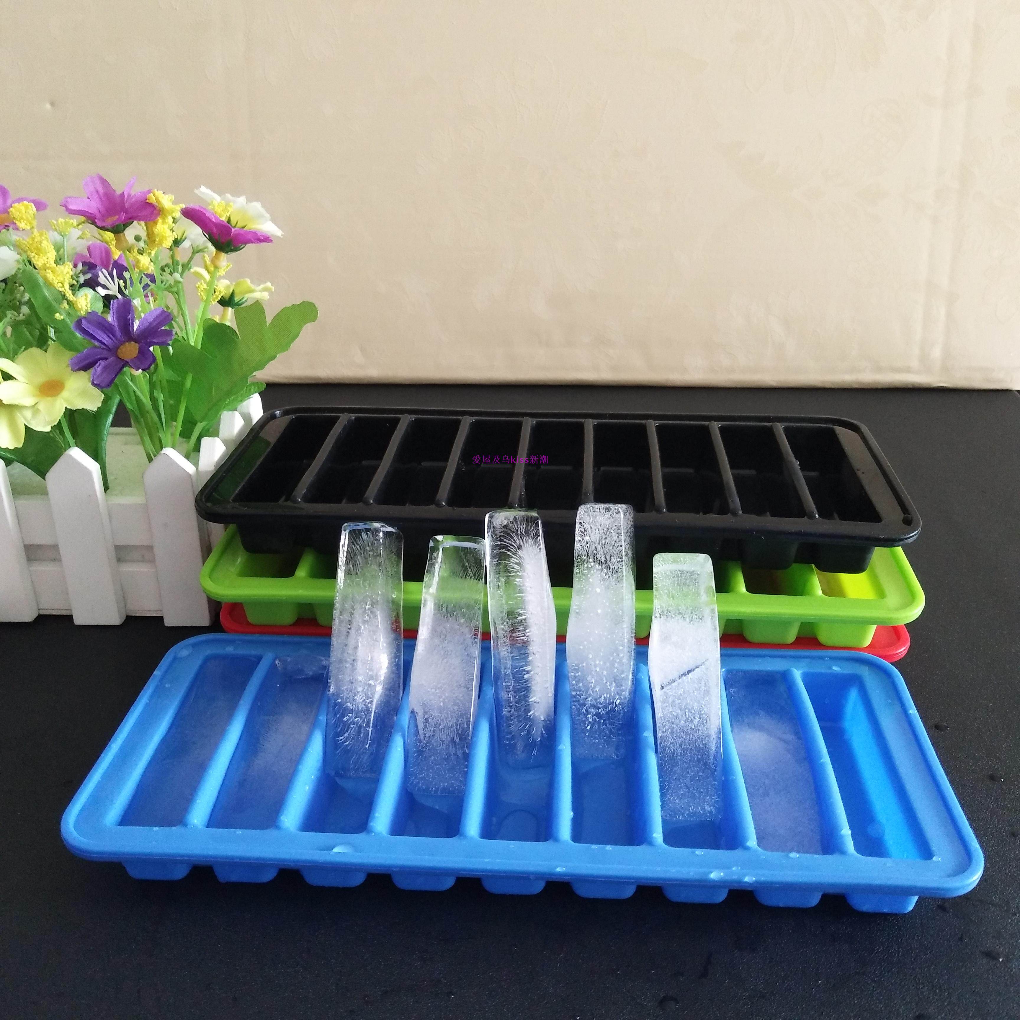 创意硅胶长条冰格模具制冰盒细长水杯冰块制冰器实用酒具冰棒冰条_虎窝淘