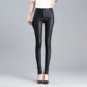 New leather pants with versatile high waist matte matte scrub
