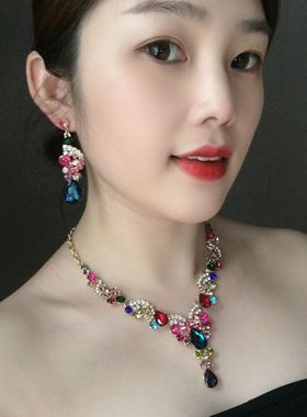 欧美时尚夸张水晶饰品项链女