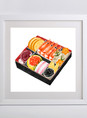 日本寿司刺身装饰挂画有框