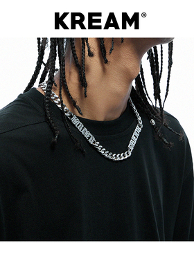 潮WOO专属KREAM哥特字体古巴项链