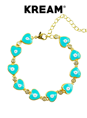 KREAM彩色爱心手链男嘻哈女同款