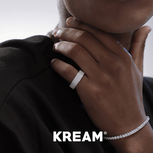 KREAMS925 VINTAGE ICE RING纯银复古满钻戒指男女嘻哈同款 - 图1