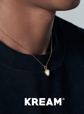 KREAM 925银镀金欧泊元素爱心项链男嘻哈女锁骨链时尚