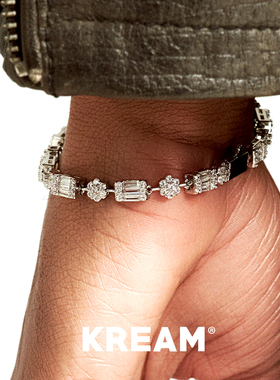 KREAM 长方钻雪花手链男嘻哈女欧美潮流轻奢情侣手饰高级感礼物