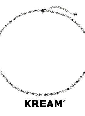 KREAM 925银复古四芒星十字项链男嘻哈女锁骨链