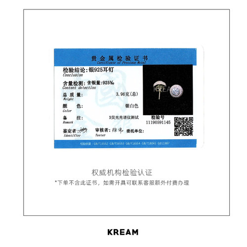KREAM S925纯银 超闪群镶满钻锆石耳钉设计感小众男嘻哈女同款 - 图2