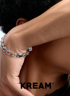 KREAM 彩色锆石手链男嘻哈女同款个性潮流饰品欧美