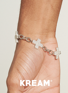 KREAM 满钻十字手链男嘻哈女同款欧美潮流