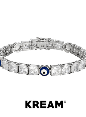KREAM 方钻蓝眼球嘻哈手链男女同款欧美潮流