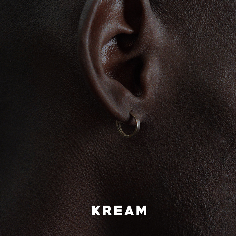 KREAM 10K真金耳圈耳环耳骨环嘻哈男女同款 gold earring素圈耳饰 - 图0