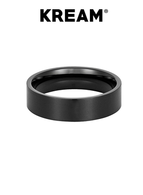 KREAM钛钢方形黑色戒指男生