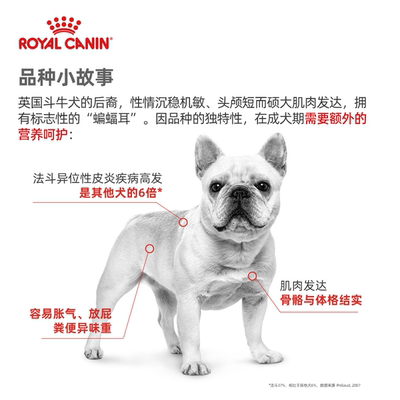 Royal Canin皇家fba26 Fbj30狗粮法国斗牛犬幼犬成犬粮3kg 虎窝淘