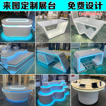 Company showroom Products Showcase Luminous Profiled Cabinet Baking Varnish Mid Island Tech Model Booth Round Exhibition Cabinet Customised