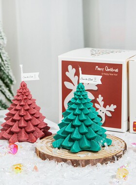 圣诞树香薰蜡烛伴手礼品持久家居生日香氛礼物卧室摆件手工大豆蜡