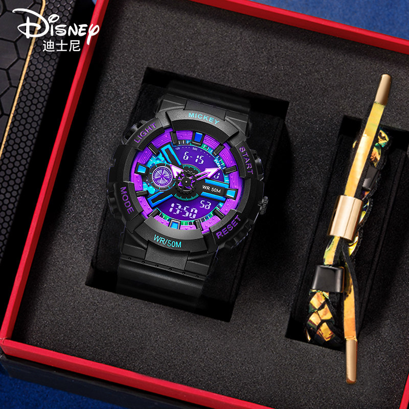 迪士尼男款青少年初中高中生手表 美时嘉织手表国产腕表