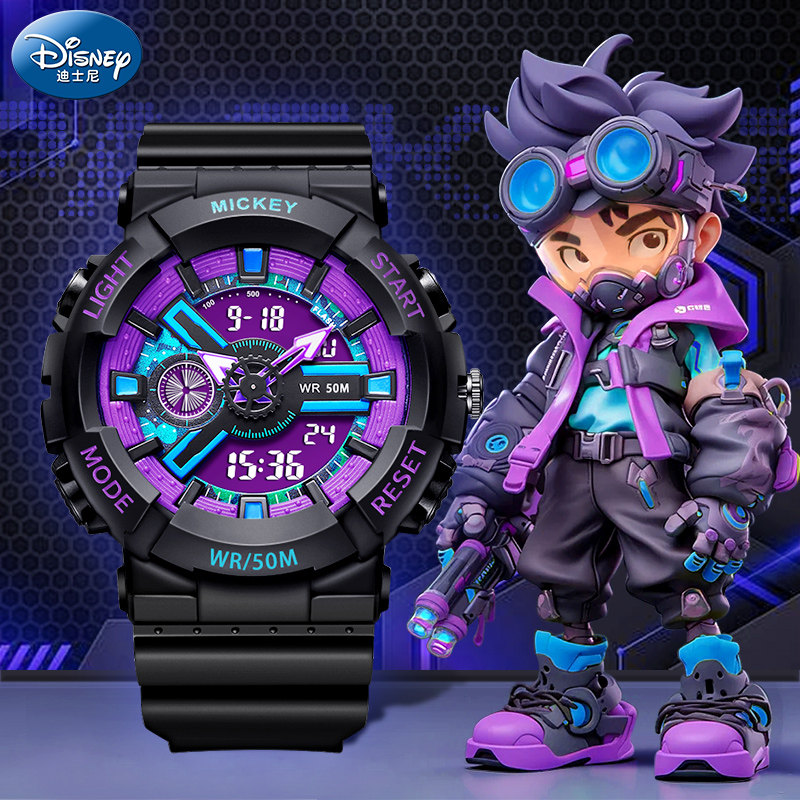 迪士尼男款青少年初中高中生手表 美时嘉织手表国产腕表