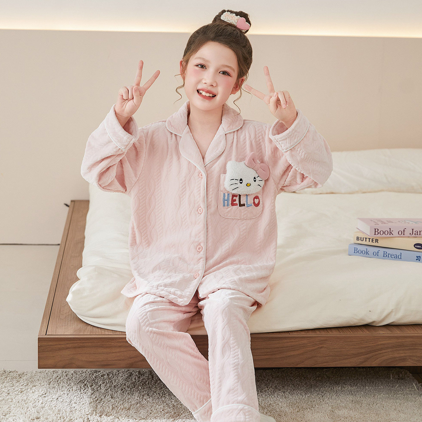 女童秋冬款睡衣2025新款法兰绒女孩宝宝珊瑚绒保暖套装儿童家居服,淘宝优惠券,粉丝福利购,淘宝优惠卷