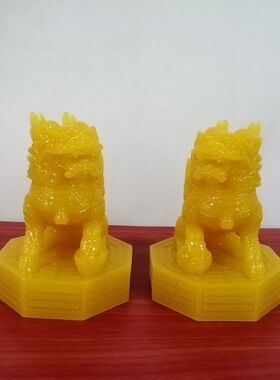 绿色黄色白色八卦麒麟摆件一对招财家居客厅装饰品办公室店铺摆设