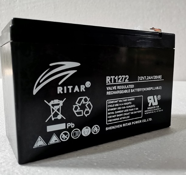 RITAR瑞达蓄电池RT1250 7.2 4.5 9消防应急12V5.5AH卷帘门24v电瓶 - 图2