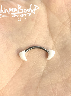 Shinma钛合金恶魔角虎牙唇珠钉