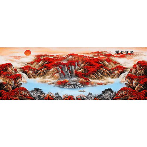 蒙娜丽莎十字绣2026新款客厅鸿运当头大气风景山水画流水生财线绣 - 图3