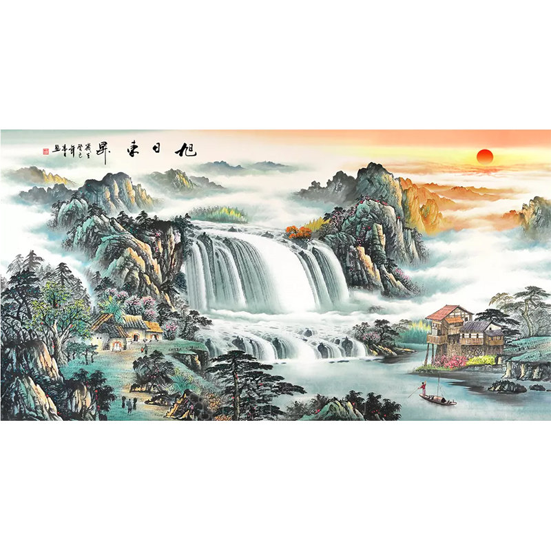 蒙娜丽莎新品十字绣2025新款客厅大气旭日东升国画山水画手工刺绣,淘宝优惠券,粉丝福利购,淘宝优惠卷