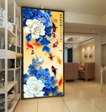 Cross -удар цветка цветут богатые девять рыбных пиони 2022 Новая линия вышитая на картинке Jiudu