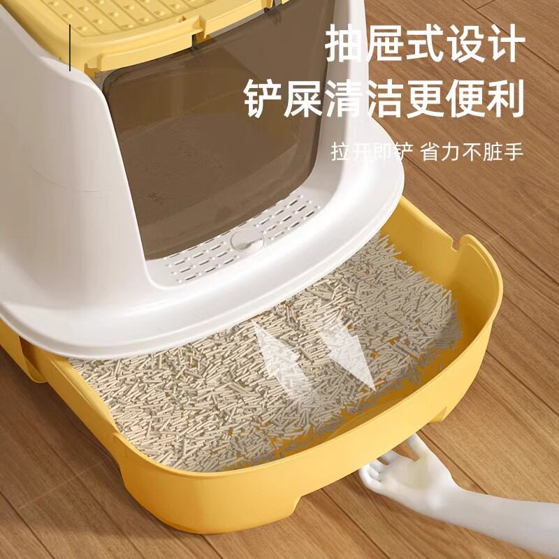 猫砂盆超大号全封闭顶入式猫厕所抽屉幼猫咪猫沙屎盆子防外溅防臭