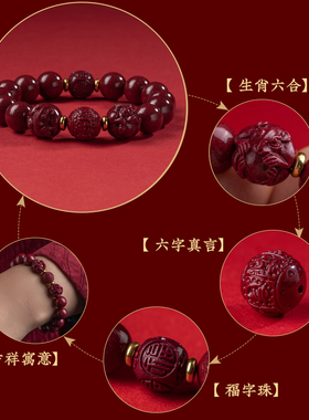 2026年太岁朱砂手串福禄女士